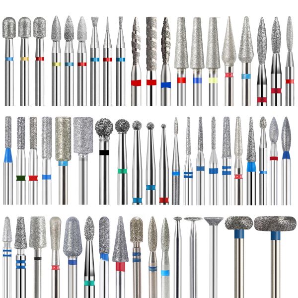 Bits 10pcs Electric Nail Drill Bits Set Diamond Milling Cutters Manucure Gel Remover Cutter Cuticule Bit Bit Nail Art Tools