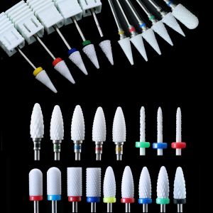 Bits 1 stc elektrische manicure boorbits keramische nagelboor bitfrezen snijder voor vlam maïsbestanden pedicure machine polish accessoire