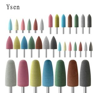 Bits 1pcs têtes cuspidales 7 couleurs Rubbersilicon Carbure tampon ongle tampon électrique Machine à ongles ACCESSOIRES DE DROIT NOI