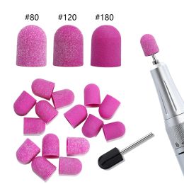 Bits 2 Size Sanding bands Block Cap Professional Pedicure Foot Care Tool Grit Nail Sanding Caps Electric Nail Drill cutters With Gift