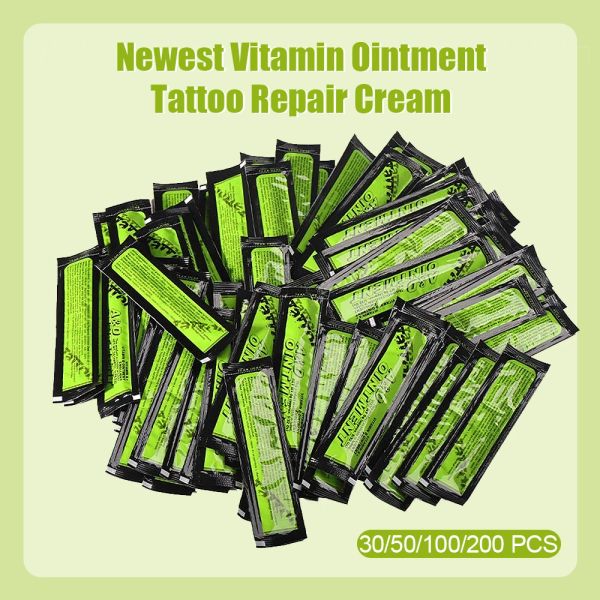 Bits 30/100 Uds ungüento de vitamina crema reparadora de tatuajes vitamina Ad Anti cicatriz de tatuaje Gel de reparación cuidado posterior crema para el cuidado del tatuaje