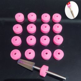 Bits 5/10/20/50pcs Nail Drill Plastic Protection Pink Caps Used on 3/32" Nail Drill Bits Electric Accessories Nail Tools Prevent Dust