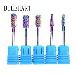 Bits 5 Pcs Rainbow Tungsten Steel Milling Cutter For Manicure Removing Gel Varnish Burr Nail Drill Bits Set