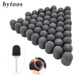 Bits 50pcs 13 * 19 mm Capes de ponçage textile noir avec soudiccure de pédicure Bloc de sable de sable accessoires de perceuse à ongles