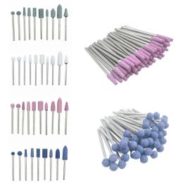 Bits 50pcs / pack Corundum Nail Drill Bits 3/32 "Rotary Cerary Stone Burr Cutters pour Manucure Nails Accessories Tool