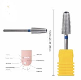 Bits 5in1taped de sécurité en carbure de carbure de perceuses à ongles avec perceuses coupées Cutter de fraisage en carbure pour manucure Retirer les ongles de gel accessoires