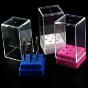 Bits 7 holes nageldrill bit houder stand display container Clear acryl opbergdoos Organisator elektrische boorhulpprogramma's bestanden