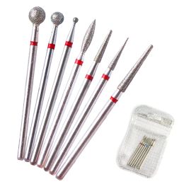 Bits 7 stks diamant nagelboorbit set elektrische freesnijders voor manicure rotary braam cuticle schone manicure booraccessoires