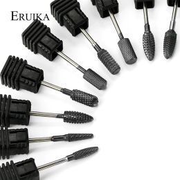 Bits eruika 9 type carbide nagelboor bit zwart titanium gecoate machine voor manicure apparaataccessoires molende snijsporgereedschap