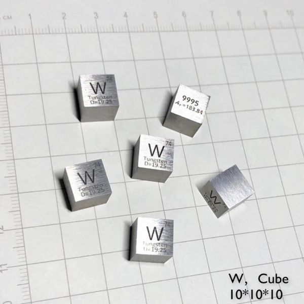 Bits High Purity 99,95% Tungsten Block Metal W Table périodique cube High Density Tungsten Cube Hobby Display Collection 10 * 10 * 10 mm