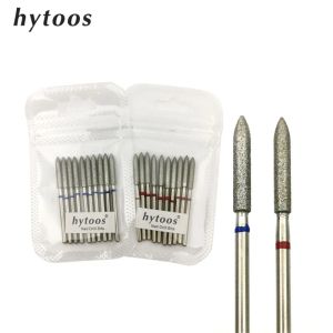 Bits Hytoos 10pcs / pack cône long Coue Diamond Cuticule Bit 3 * 16 mm Drift ongle Bits Manucure Drifts Nails ACCESSOIRES OUTIL