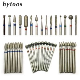 Bits Hytoos 10pcs / Set Nail Drill Bits Cutters Diamond For Manucure Cuticule Burr Moignant Cutter pour les ongles de pédicure