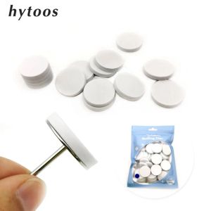 Bits Hytoos 25 mm Puffing Disc 50pcs / sac Papier de ponçage de polissage Pas de disque métallique Electric Nail Drift Bits Machine Forets