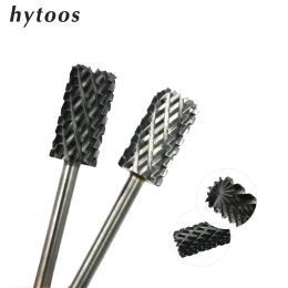 Bits hytoos 4xc top gesneden grote vat nagelboorbits 3/32 carbide braden frezen snijder voor manicure boren accessoires verwijderen gelgel