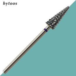 Bits Hytoos Cone Carbide Nail Drill Bits 3/32 Bit d'ongle à coupe transversale pour les droitiers Drivets ACCESSOIRES ACCESSORES DE REPUR DE GEL DE CUTICLE