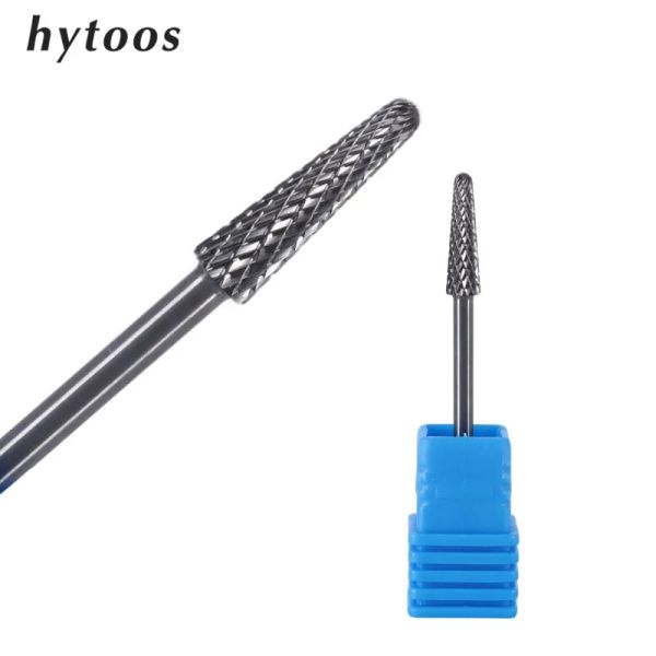 Bits Hytoos Cone Shage Carbide Burr Cuticule Clean 3/32 Nail Drift Bits Gel Base Retirez l'outil de manucure électrique Bits accessoires