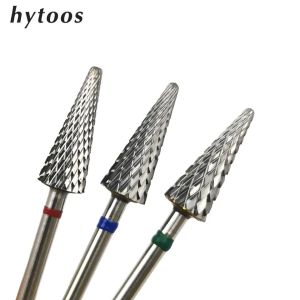 BITS Hytoos Cone Cone Nail Drill Bit Bit Cutter en carbure pour la manucure Rotary Burr Electric Force Accessoires