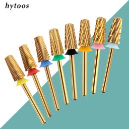 Bits Hytoos Titanium Safety Sécurité conique à ongles Forts à ongles 3/32 Carbure de manucure lisse Bit de manucure Retirer les formes de gel