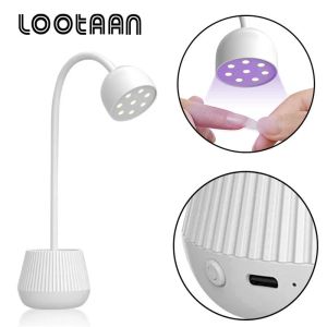 Bits Lootaan LED Hail Desk Lampe Professional Portable Lotus Phototherapy Lampe USB Charging Manucure Dryer for Heuring Finger Nail Tool