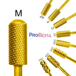 BITS NailTools 5.35 Small Round Top Barrel Gold Carbide Manucure Nail Drill Bit File Accessoires 8 Différent