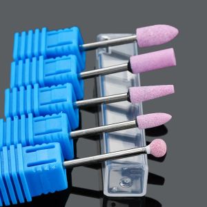 Bits Pink Ceramic Stone Burr Bits Bits Manicure Manicure Electric Corundum Nail Files Máquina Pulido de uñas Accesorios