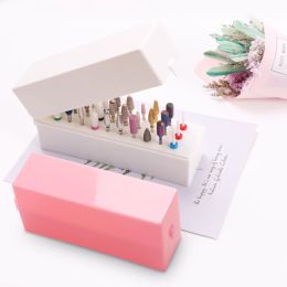 Bits Plastic Nail Drill Bits Storage Box Nail Grinding Head Holder Stand Display Container Milling Cutter Manicure Organizer Stand