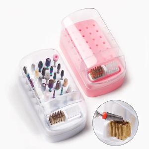 Bits opbergdoos 2in1 nail art boor boormaak opslaghouder Poolse kop bit schoon het manicure schuurhoofdborstel display 30 gaten