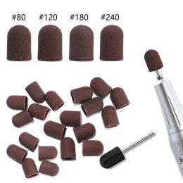 Bits TP Sanding Bands Block Caps Purple Grit #80/120/180 Sanding Caps Electric Nail Drill Bit for Manicure Pedicure Milling Accessory