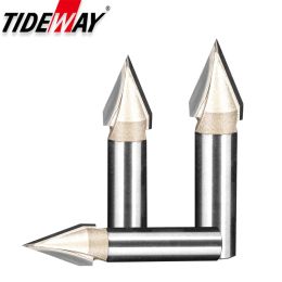 BITS Tungsten Carbide V Bit 45 60 degrés 3D Vshaped Graving Router Bit CNC Woodworking Tool pour bois dur en contreplaqué MDF