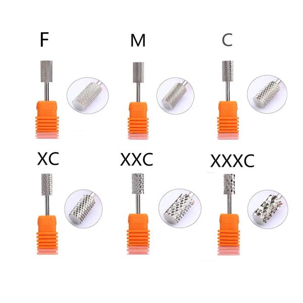 Bits Tungstten Nail Drift Bits Plat Sharp Sharp Large Barrel Metter Rotary Head to Nails for Acrylic Façage Gel Nail Repousser