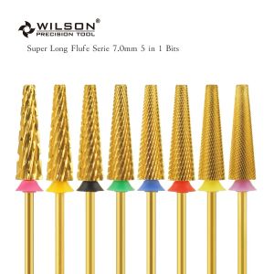 Bits Wilson 7,0 mm 5 in 1 bits Cross Cut Super Long Flute Serie Nail Drill Bits Nieuw komen 5 in 1efficiënte en stabiele boornagel