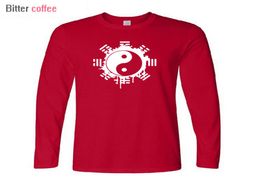 BITTER COFFEE NOUVELLE Mode Automne et hiver Marque T-shirt Hommes Chinois Tai Chi Ying Yang Imprimé Coton Vêtements Tops T-shirts C09258505421