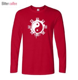 Café amer Nouveau mode automne et hiver t-shirt hommes chinois tai chi ying yang vêtements de coton imprimées tais c09254837304