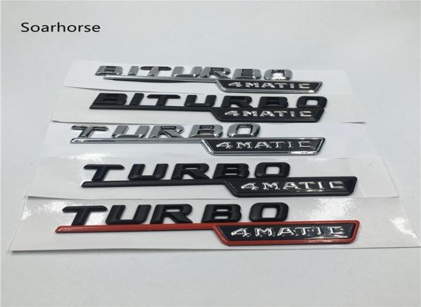 Biturbo Turbo 4Matic Emblem Badge Letters Car Attack Fender Autocollants pour Mercedes Benz AMG 4 MATIC3267273