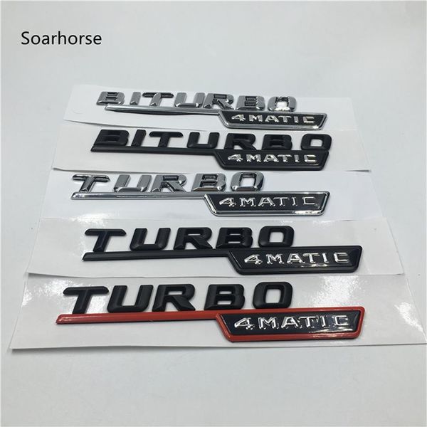 BITURBO TURBO 4MATIC emblema insignia letras coche guardabarros delantero pegatinas para Mercedes Benz AMG 4 Matic206J