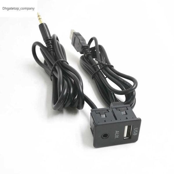 Biurlink 100CM Auto Dash Unterputz USB Port Panel Auto Boot 3,5mm AUX Verlängerung Kabel Adapter für Volkswagen Toyota