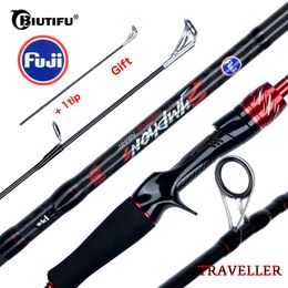 Biutifu Viajero giratorio Casting Fuji Lure Mini Rock Fishing Bnin 1.8/2.1/2.4/2.7/3.0m Carbon Baitcasting Ultralight Fast 5-42G 240407