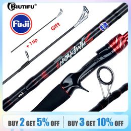 Biutifu Traveler Spining Casting Fuji Lure Mini Rock Fishing Rod 1.8/2.1/2.4/2.7/3,0m Koolstofbaitcasting Phishger Fast 5-42G 240415