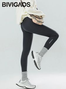 BIVIGAOS Herfst Winter Pocket Shark-leggings dames hoge taille yoga dunne fleece warme leggings sport fitness running leggings 231225