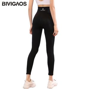 BIVIGAOS Body Shaper Fleur Fat Burning Sommeil Pantalon Haute Élastique Sport Fitness Legging Noir Façonnage Push Up 210910