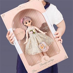 BJD poupée 3D yeux fille mariage rotule bricolage ensemble complet vêtements habiller boîte de vélo anniversaire année cadeau jouet 240306