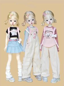 BJD Doll Clothing Accessories Overalls T-shirt broek voor 1/6 1/5 1/4 poppen rokbroek Grils en jongens DIY cadeau 240531