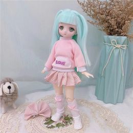 BJD fille poupées 30 cm Kawaii 6 Points poupées mobiles articulées avec des vêtements de mode cheveux doux habiller fille jouets cadeau d'anniversaire poupée 240308