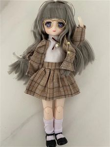 BJD fille poupées 30 cm Kawaii 6 Points poupées mobiles articulées avec des vêtements de mode cheveux doux habiller fille jouets cadeau d'anniversaire poupée 240105