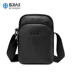 BJIAX Shoulder Bag Real Cow Wide Deliced Mobile Phone Bagbody Bagbody Bag Mini Sports Lightweight Small Body Bag para hombres 240522