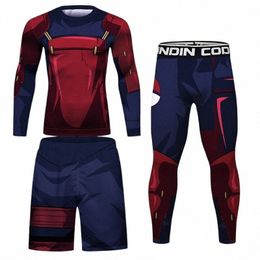 BJJ Chemises de boxe Set Compri Hommes MMA chemise + Pantalons Ensembles Rguard Jitsu R Guard KickBoxing Muay Thai JerseyS MMA Fightwear G4gR #