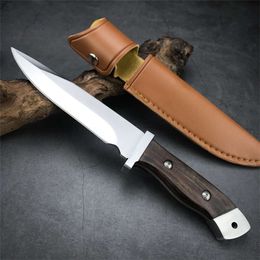 BK 2008 Hoogwaardige Rosewood Handle 5CR13MOV Fixed Blade Militair Wearproof Outdoor Tactical Survival Tool PU Lederen Sheath 948