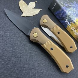 Bk 591 Paradigm Shift AUTO Cuchillo plegable 3 "S35VN Punto de caída Hoja lisa Mangos marrones G10 Caza táctica al aire libre de alta calidad EDC Navajas de bolsillo 3300 4850 15080 2200