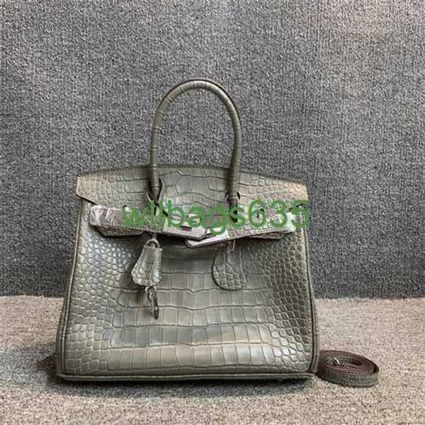 Bk Bolsos de cocodrilo Bolso de lujo confiable Comercio exterior Orden de exportación Bolso de mujer de cuero genuino Edición coreana Patrón de cocodrilo Cuero de vaca Han tiene logo HB1Q