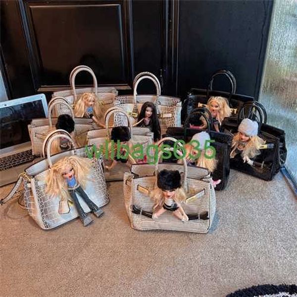 BK Crocodile Sacs Trust Luxury Handbag 2024 New Cowhide Spicy Girl Crocodile Match Platinum Sac Mock Kim Kardashian Betsy Doll Handheld S Have Logo HB76